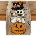thumbnail image 1 of SM-XLHN Polka Dot Ghost Pumpkin Cat Boo Halloween Table Runner, Bat Seasonal Fall Kitchen Dining Table Decoration for Home Party Decor 13x72 Inch, 1 of 6