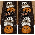 thumbnail image 1 of SM-XLHN Polka Dot Ghost Pumpkin Cat Boo Halloween Table Runner, Bat Seasonal Fall Kitchen Dining Table Decoration for Home Party Decor 13x72 Inch, 1 of 6