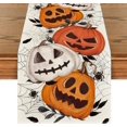 thumbnail image 1 of SM-XLHN Pumpkins Spider Web Halloween Table Runner, Seasonal Fall Kitchen Dining Table Decoration for Home Party Decor 13x72 Inch, 1 of 6