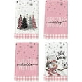 thumbnail image 1 of SM-XLHN Red Black Buffalo Plaid Snowman Xmas Trees Christmas Kitchen Towels Dish Towels, 18x26 Inch Daily Seasonal Winter Decoration Hand Towels Set of 4, 1 of 6