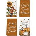 thumbnail image 1 of SM-XLHN Scarecrow Pumpkin Fall Kitchen Towels Dish Towels, 18x26 Inch Farmhouse Sunflower Thanksgiving Decoration Hand Towels Set of 4, 1 of 6