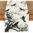 thumbnail image 1 of SM-XLHN Silhouette Tree Crows Halloween Table Runner, Branches Fall Kitchen Dining Table Decoration for Outdoor Home Party 13x36 Inch, 1 of 6