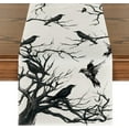 thumbnail image 1 of SM-XLHN Silhouette Tree Crows Halloween Table Runner, Branches Fall Kitchen Dining Table Decoration for Outdoor Home Party 13x36 Inch, 1 of 6
