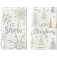 thumbnail image 1 of SM-XLHN Snowflake Let It Snow Xmas Trees Merry Christmas Kitchen Towels Dish Towels, 18x26 Inch Daily Seasonal Winter Decoration Hand Towels Set of 2, 1 of 6