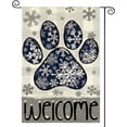 thumbnail image 1 of SM-XLHN Snowflake Paw Print Winter House Flag 28x40 Inch Double Sided Outside, Buffalo Plaid Welcome Seasonal Yard Outdoor Decorative Flag, 1 of 6
