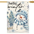 thumbnail image 1 of SM-XLHN Snowman Cardinal Hello Winter House Flag 28x40 Inch Double Sided, Polka Dot Winter Holiday Yard Outdoor Flag, 1 of 6