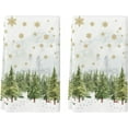 thumbnail image 1 of SM-XLHN Xmas Trees Snowflakes Winter Kitchen Towels Dish Towels, 18x26 Inch Seasonal Christmas Decoration Hand Towels Set of 2, 1 of 6