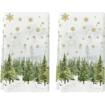 SM-XLHN Xmas Trees Snowflakes Winter Kitchen Towels Dish Towels, 18x26 Inch Seasonal Christmas Decoration Hand Towels Set of 2