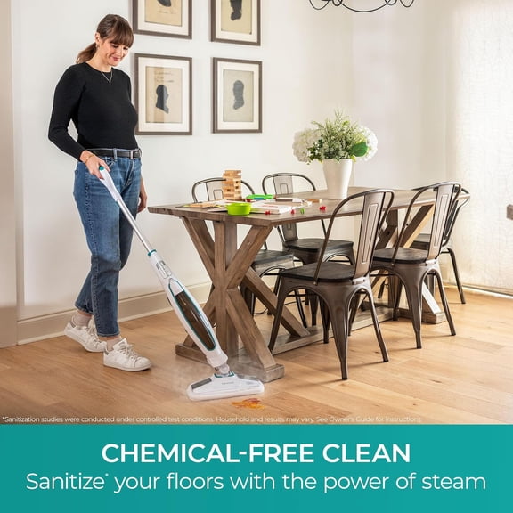 SM2060 S200 Series Steam Mop for Floor Cleaning with Easy Scrubber & 2pcs Washable Pads, 2 Modes, Quick-Heating, Lightweight for Hardwood and Tile