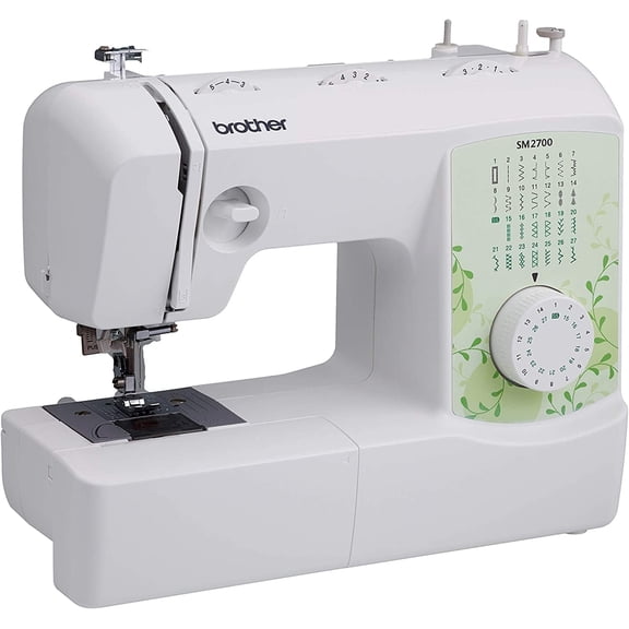 SM2700 27-Stitch Free Arm Sewing Machine, Portable, Automatic Needle Threader, 6 Presser Feet
