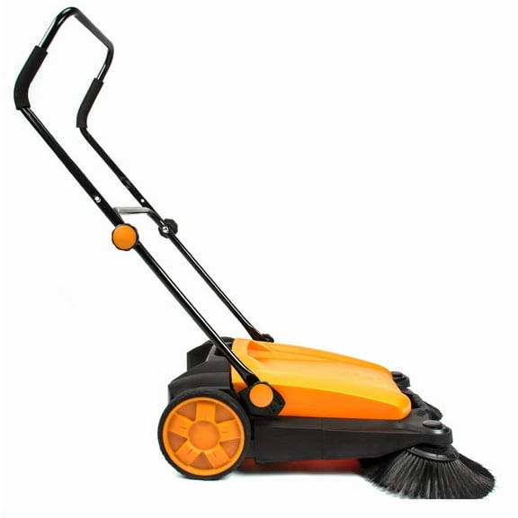 SM650 27.5" Manual Push Powered Floor Sweeper, Triple Brushes, Indoor and Outdoor