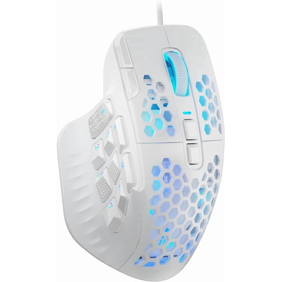 SM809 Gaming  for MMO,24000 DPI,16 Programmable, PC Gaming Mice,White