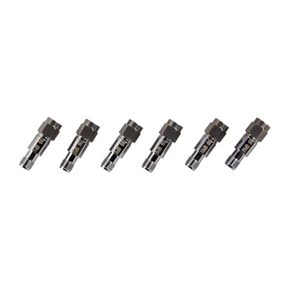 SMA Attenuator Kit - 6pc 2W 50 Ohm SMA In-Line Attenuators, 1dB to 42dB in 1dB Steps, Includes 1dB, 2dB, 3dB, 6dB, 10dB