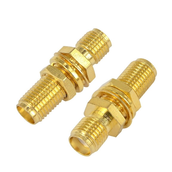 SMA Female to SMA Female Adapter Bulkhead Panel Mount SMA Female to Female Connector SMA Antenna Jack Adapter RF Female Coaxial for 4G Antennas WiFi/GPS Antenna/Wireless LAN Devices Pack of 2