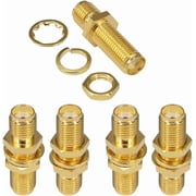 SMA Socket Connector Panel Chassis Mount SMA Female to Female Bulkhead Extendable Antenna Jack Adapter for Antennas Wireless LAN Devices Coaxial Cable Pack of 5