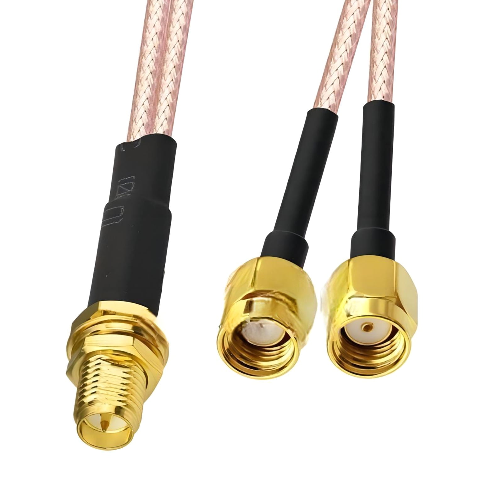 Image showcasing SMA Y Splitters Cable SMA Female to Double Male RG316 Extension Cable ...