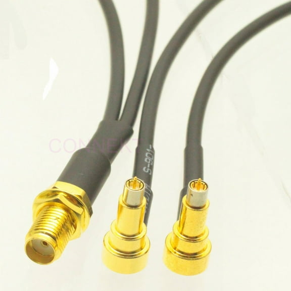 SMA female to Y type 2x MS156 male Splitter Combiner cable pigtail RG174 6" 1F2M Quick USA Shipping