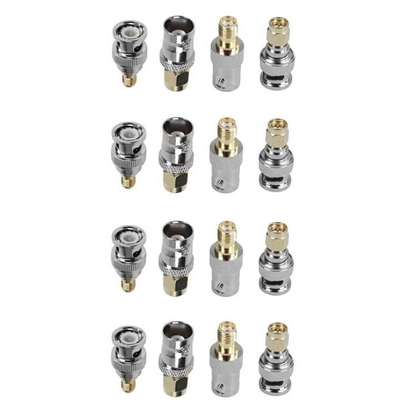 SMA to BNC Kits RF Coaxial Adapter Male Female Coax Connector 16 Pieces