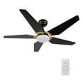 thumbnail image 1 of SMAAIR 52" Balck and Gold Ceiling Fan with Remote Dimmable LED Light 5 Blades, 1 of 8