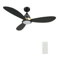 thumbnail image 1 of SMAAIR 52" Balck and Gold Smart Ceiling Fans with LED Light Remote 3 Blades for Patio Living Room Bedroom Office, 1 of 9