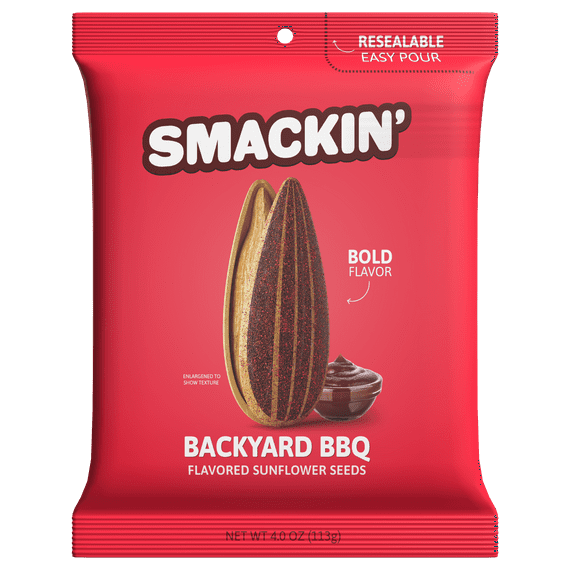 SMACKIN' Sunflower Seeds, Backyard BBQ, 4 oz Resealable Bag