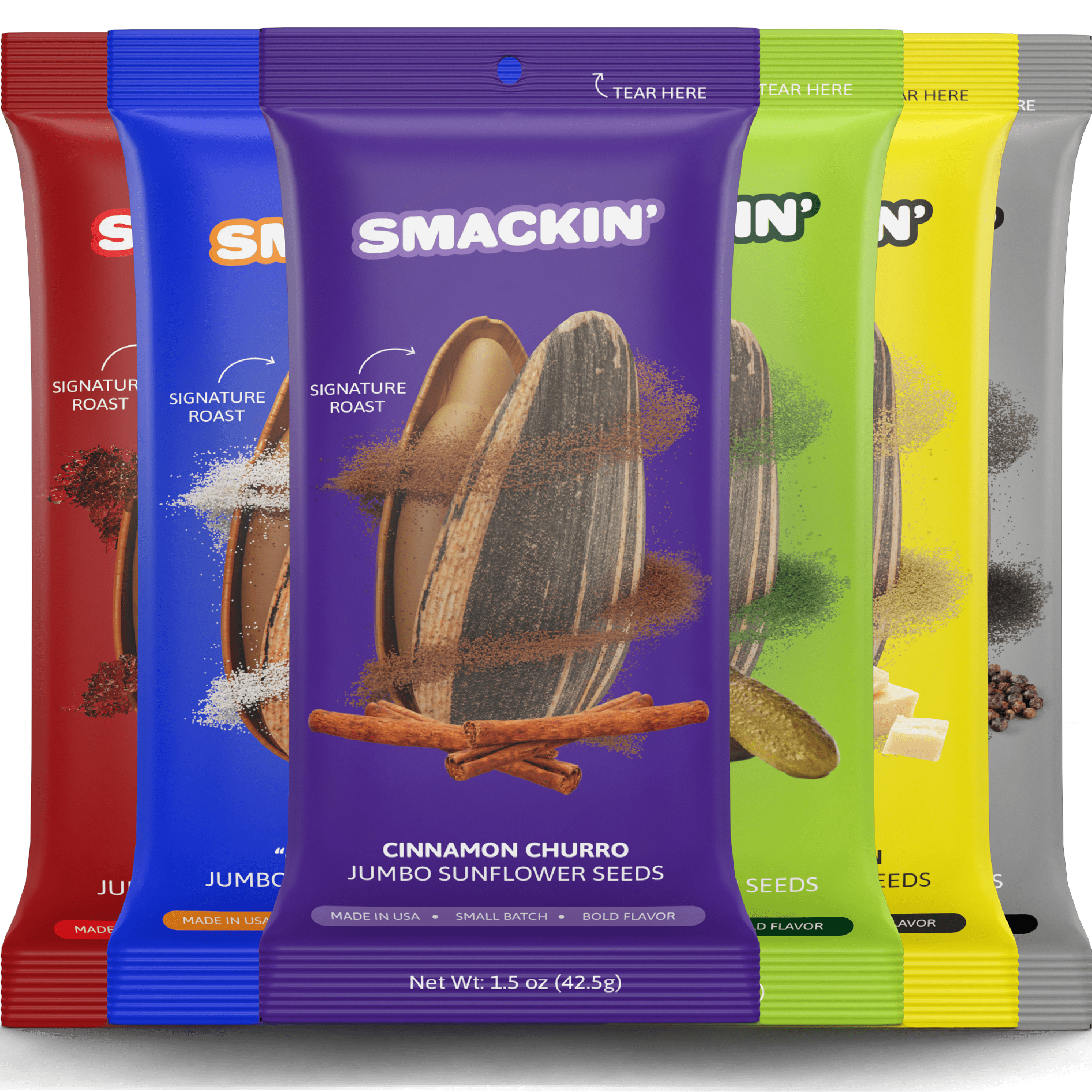 SMACKIN' Sunflower Seeds Roasted Jumbo Sunflower Seeds 1.5 Ounce Flavored Sunflower Seeds