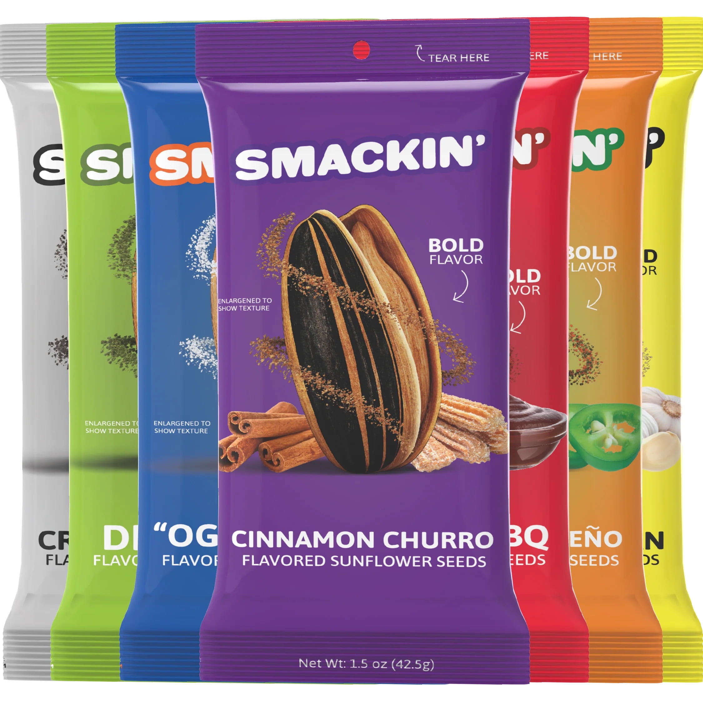 SMACKIN' Sunflower Seeds Roasted Jumbo Sunflower Seeds 6 Flavor