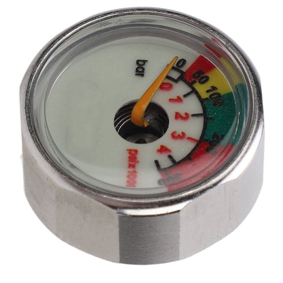 SMACO Diving Pony Bottle Pressure Gauge - Stainless Steel Waterproof Tank Pressure Meter for Scuba Diving Equipment