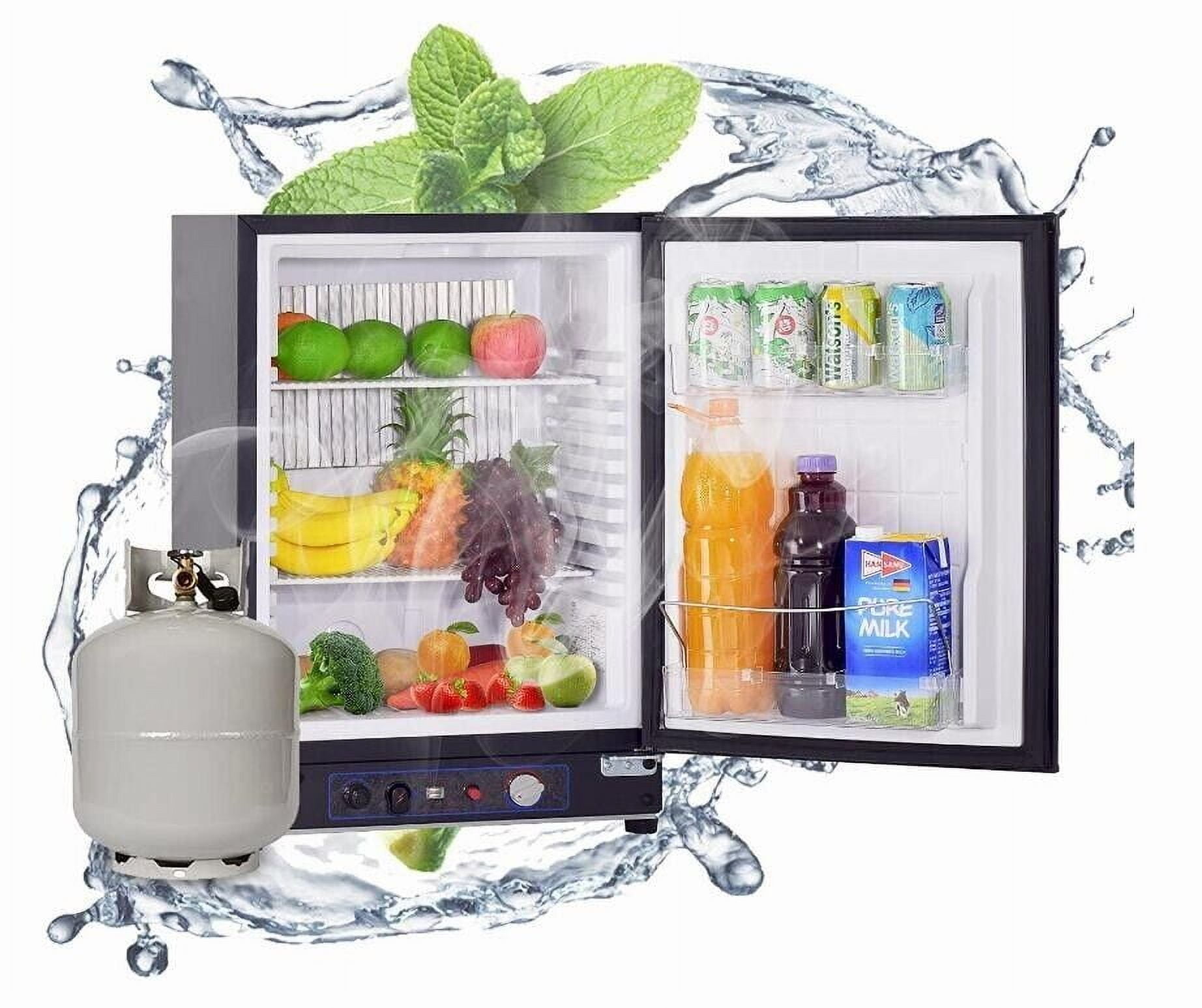 SMAD 1.4 Cu ft 3 Way Propane Gas Fridge Mini Outdoor Compact Camper RV Refrigerator Single Door