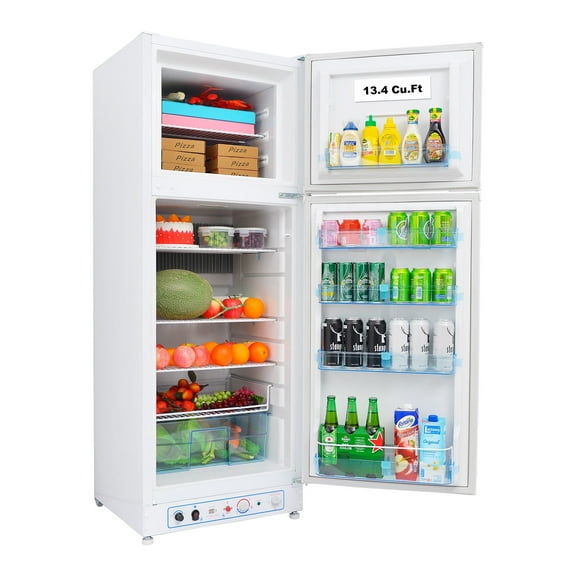 SMAD 13.4 Cu ft 64.2 in Height Propane Refrigerator Top Freezer, Gas 110v/LPG Top Mount, Kitchen Garage RV off-Grid