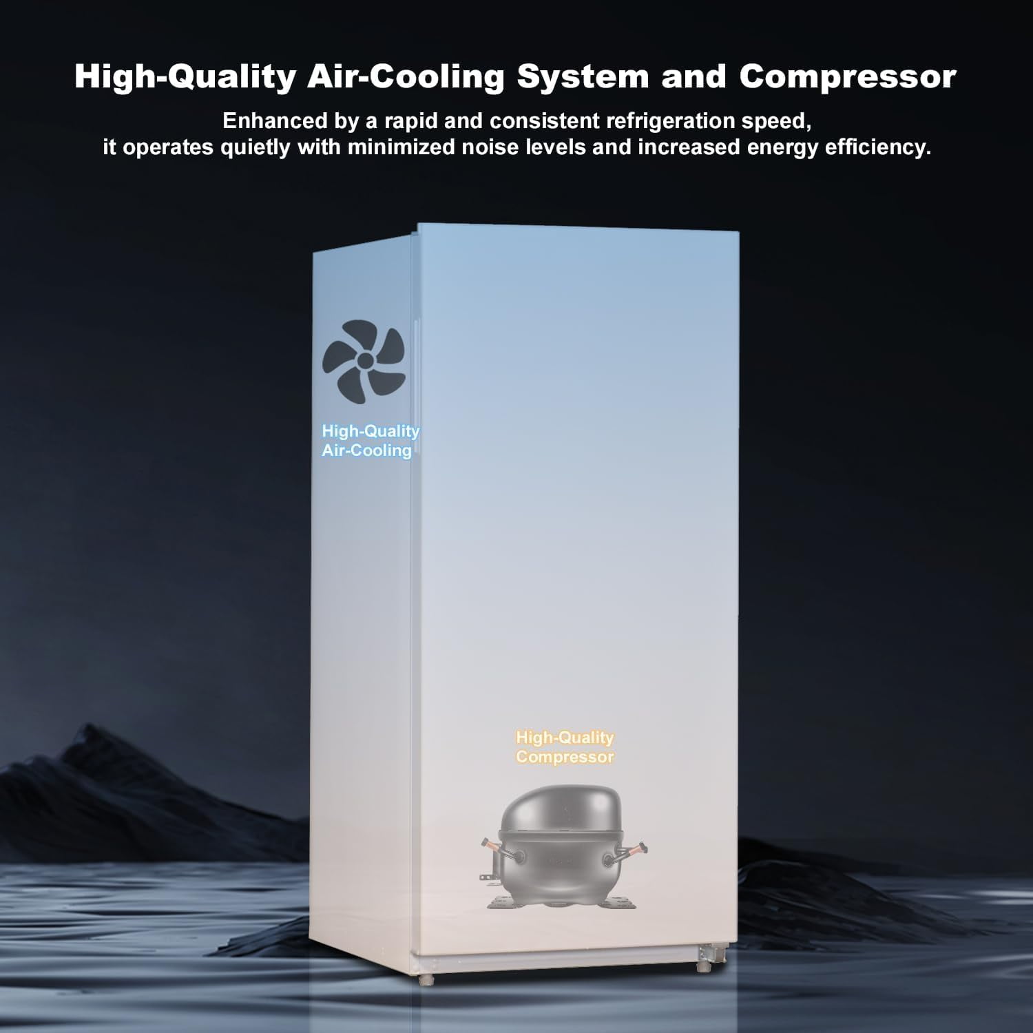 SMAD 13.8 Cu.ft Upright Freezer Frost-Free Refrigerator Reversible Door, Home, Kitchen, Restaurant