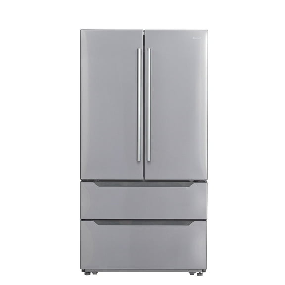 SMAD 22.5 Cu ft Counter Depth French Door Refrigerator, Automatic Ice Maker Stainless-Steel 4-Door
