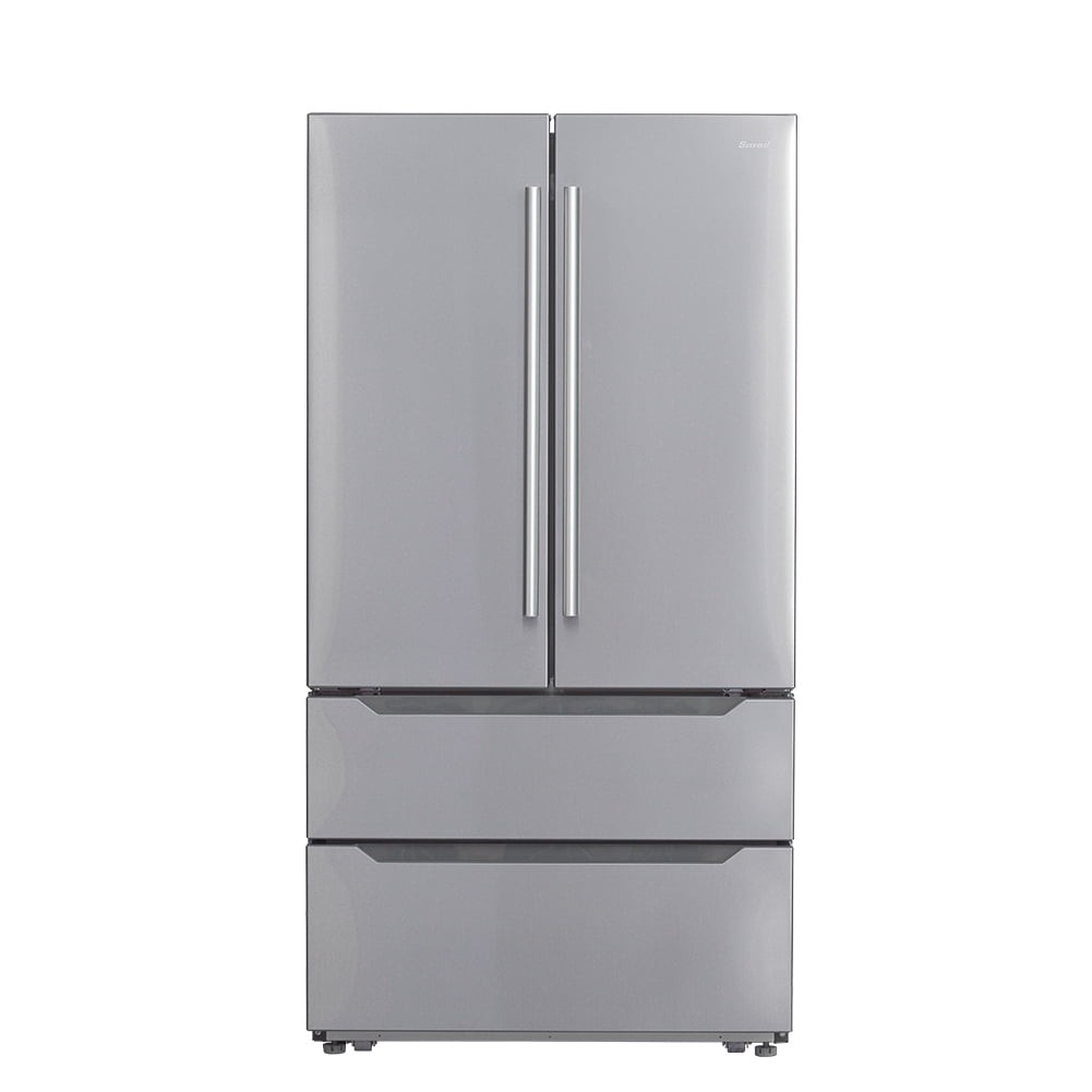 SMAD 22.5 Cu ft Counter Depth French Door Refrigerator with Automatic Ice  Maker Stainless-Steel 4-Door 