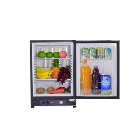 SMAD 3-Way 1.4 Cu ft Propane Gas Fridge Reversible Door Mini Outdoor Compact Camper RV Refrigerator Storage