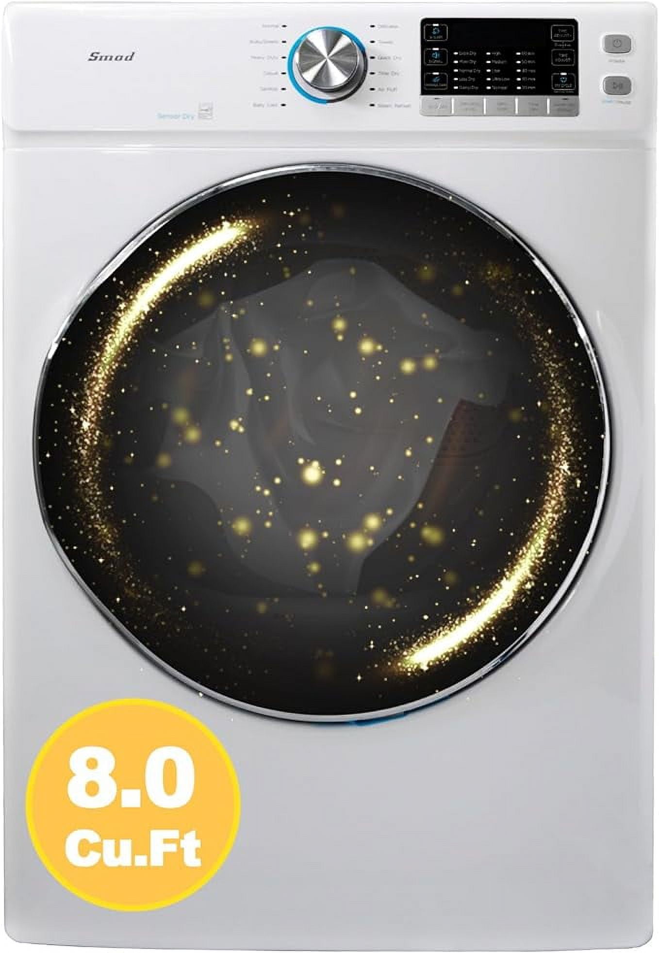 SMAD 33" Gas Clothes Dryer, 8 Cu ft Front Load Laundry Dryer Machine