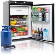 SMAD Refrigerator Freezer Combo, 3.5 Cu ft 3 Way RV Gas Fridge, Camping Offgrid Cabin Truck