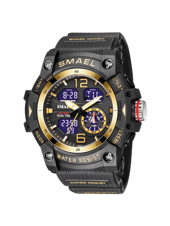8007 Sports Men Watches Top Brand Luxury Military Alarm Quartz Watch Men Waterproof Digital Dual Time Display Clock For Male