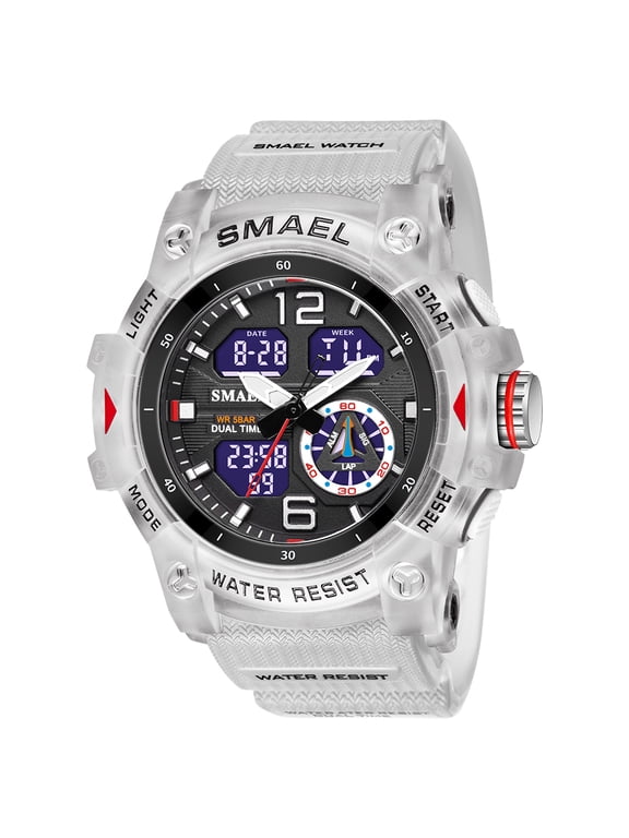 8007 Sports Men Watches Top Brand Luxury Military Alarm Quartz Watch Men Waterproof Digital Dual Time Display Clock For Male