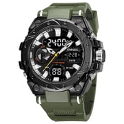 SMAEL 8029 Fashion Dual Display Sport Wristwatch 30M Waterproof Date Electronic LED Light Mens Stopwatch