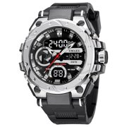 SMAEL 8029 Fashion Dual Display Sport Wristwatch 30M Waterproof Date Electronic LED Light Mens Stopwatch