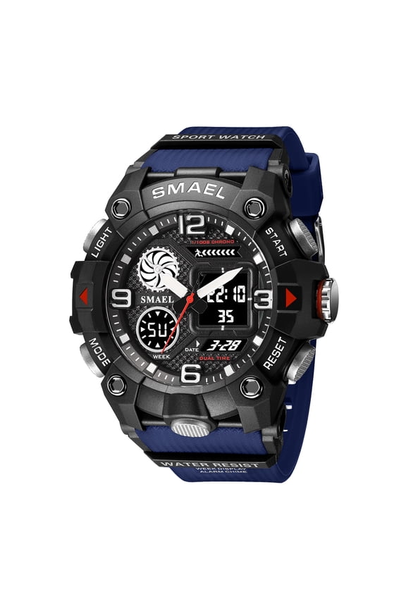 8055 Fashion Sports Watch Men Military Digital Quartz Dual Display Waterproof Wristwatches