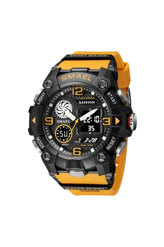 8055 Fashion Sports Watch Men Military Digital Quartz Dual Display Waterproof Wristwatches