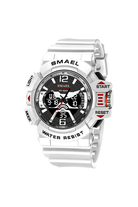 8065 New Outdoor Sport Men's Watch Military Waterproof Quartz Digital Dual Display Wristwatch Male LED Light Alarm Electronic Stopwatch