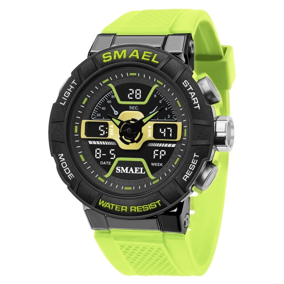 SMAEL 8067 Quartz Digit Watch Men Military Waterproof Stopwatch Fashion Back Light Male LED Analog Dual Display Wristwatch