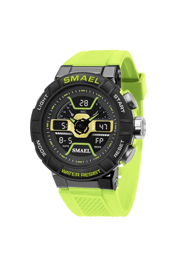 8067 Quartz Digit Watch Men Military Waterproof Stopwatch Fashion Back Light Male LED Analog Dual Display Wristwatch