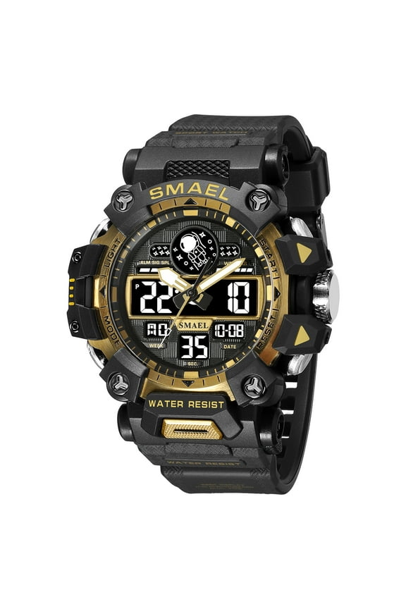 8078 New Men Sports Watch Military Waterproof Electronics Quartz Wristwatch Luxury Male Dual Display Led Light Digital Watch