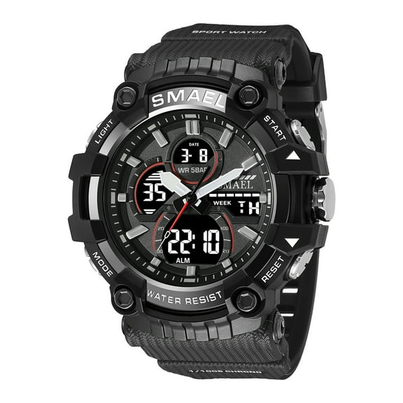 SMAEL 8079 Men's Quartz Watches Waterproof LED Display Male Sports Style Military Digital Wristwatch