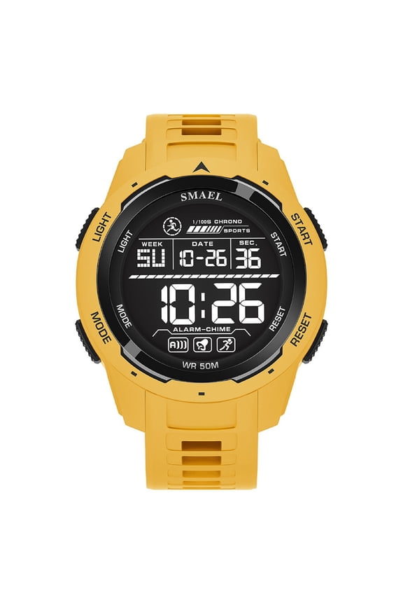 Brand 8105 Cool Fashion Sports Digital Man Watch Waterproof Shockproof Alarm Clock Date Glow Mode Stopwatch ABS Case TPU Strap Round Dial Design Men's Wristwatch