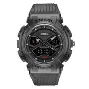 SMAEL Digital Quartz Movement Dual Display Wristwatches for Mens LED Electronic Wristwatch Male Sports Stopwatches Alarm Watch