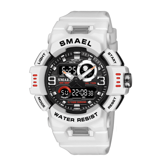 SMAEL Brand Watch Men Dual Display LED Digital Analog Wristwatches Youth Stopwatch Sport Electronic Quartz Waterproof Male Clock
